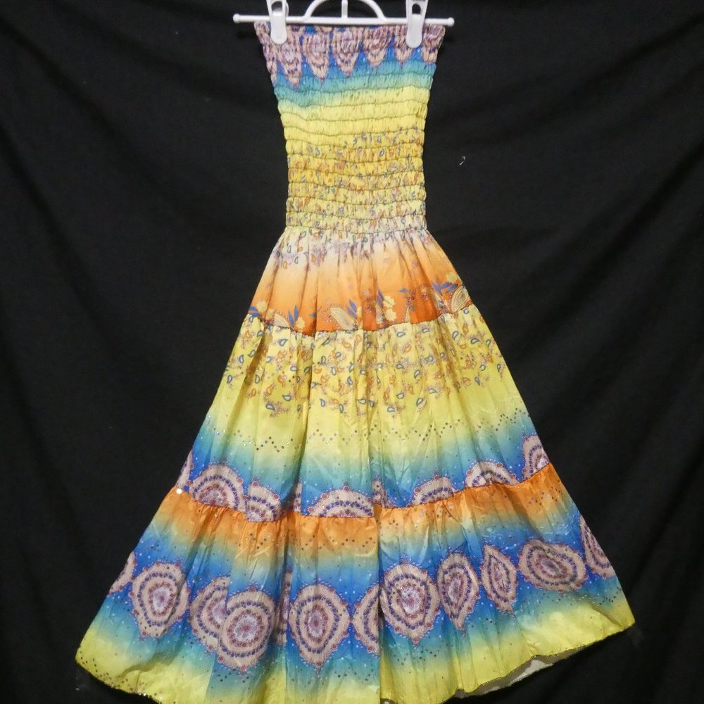 Colorful Dress With Stretchable Elastic Top | Not Lined | medium | BNWOT